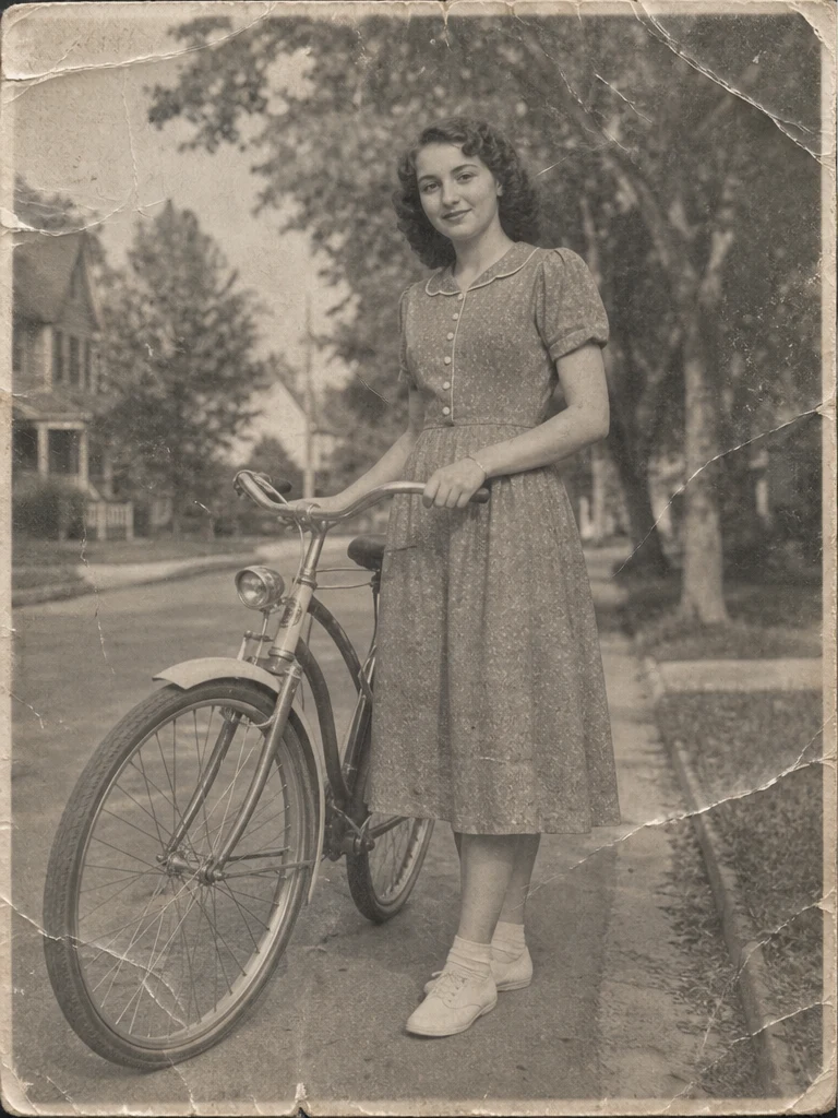 Before: Black-and-white portrait restored and colorized with AI