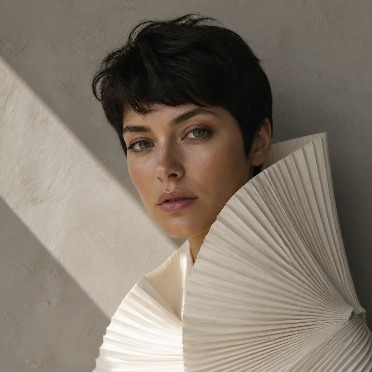 Studio fashion portrait prompt thumbnail by Video Studio AI