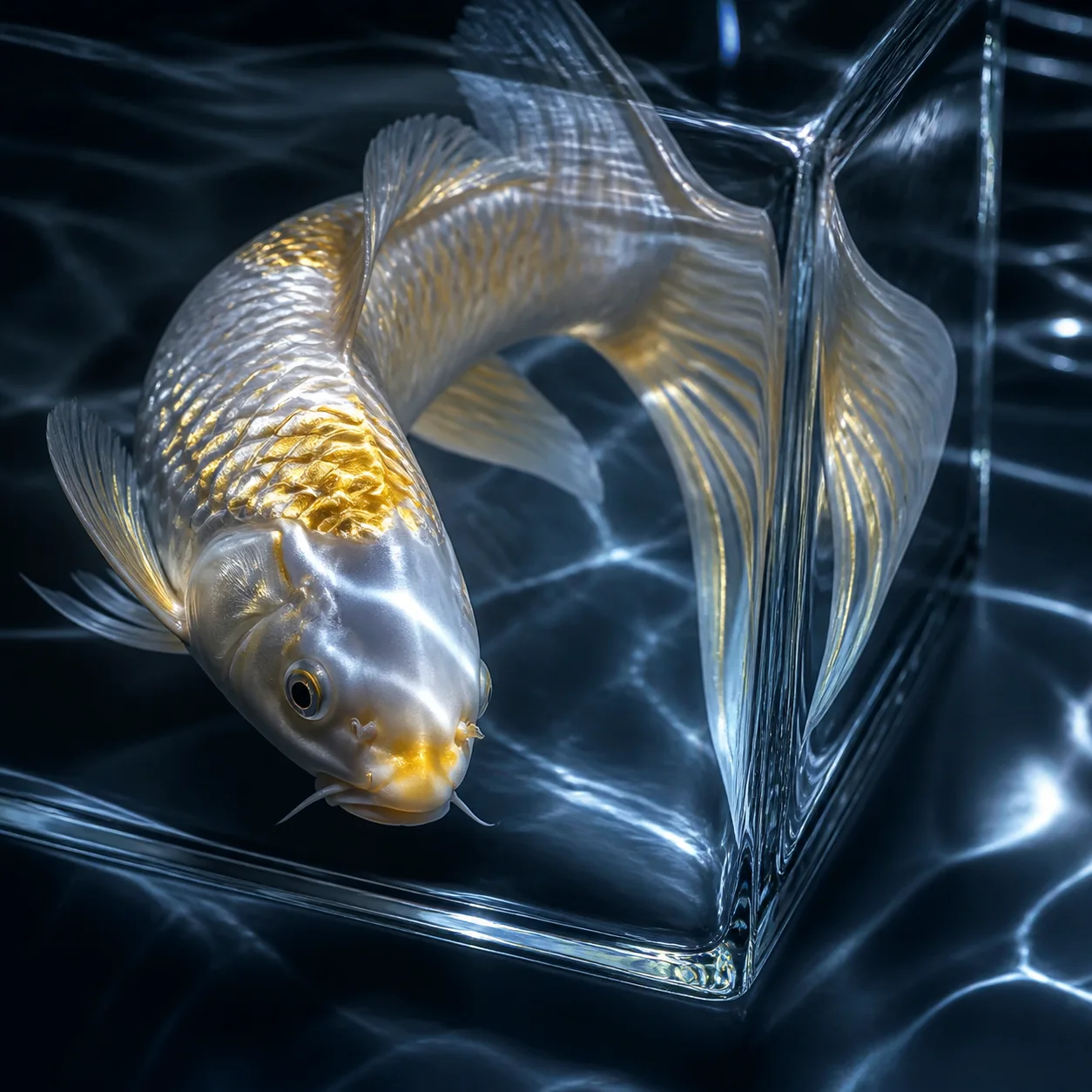 Surreal glass-cube artwork prompt thumbnail by Video Studio AI