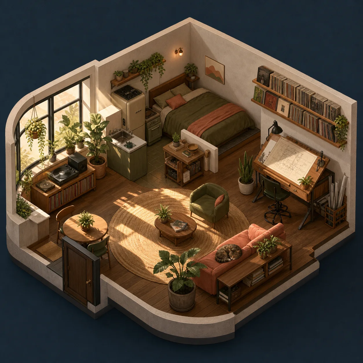 Isometric interior prompt starter tile by Video Studio AI