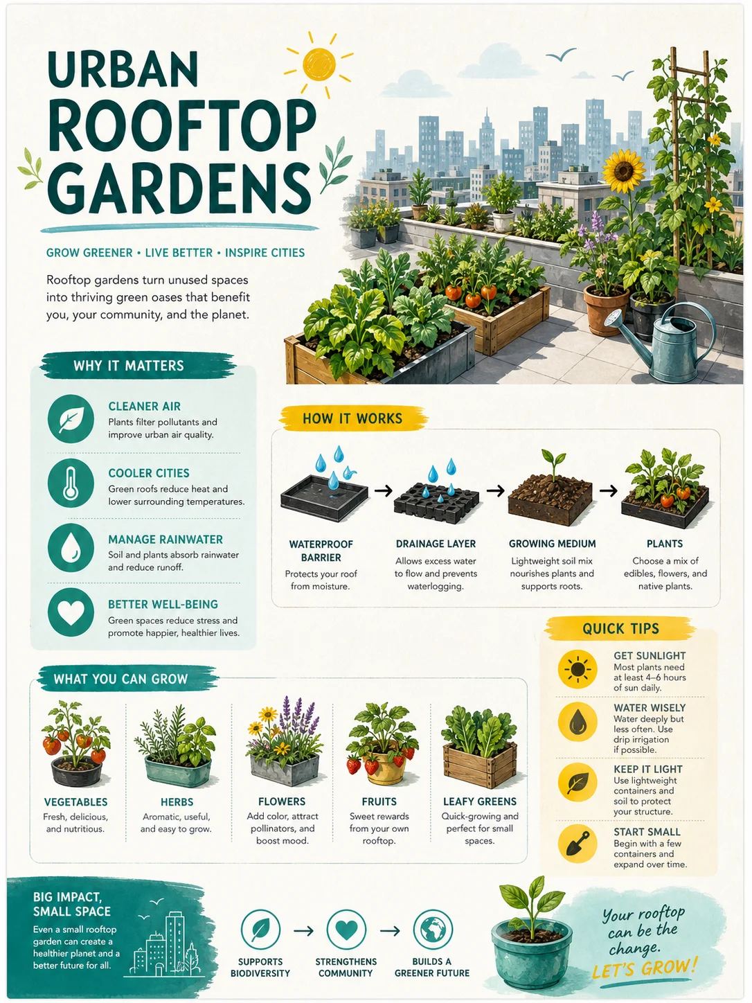 Nano Banana 2 Lite rooftop garden infographic draft