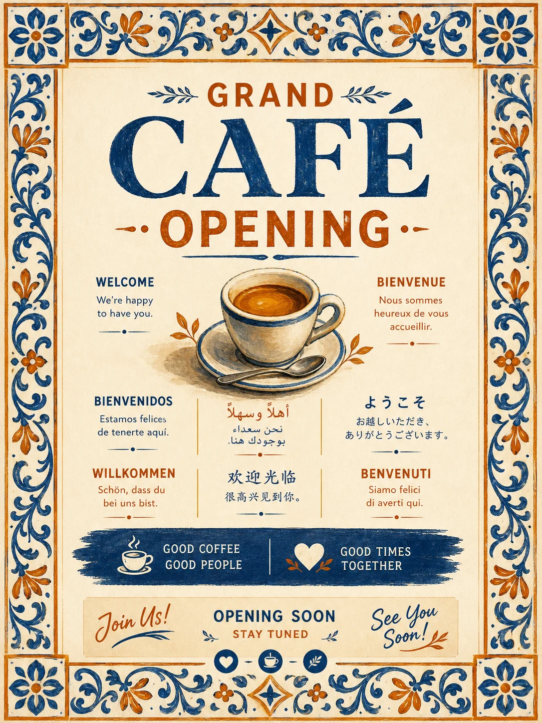Nano Banana 2 Lite multilingual cafe poster concept
