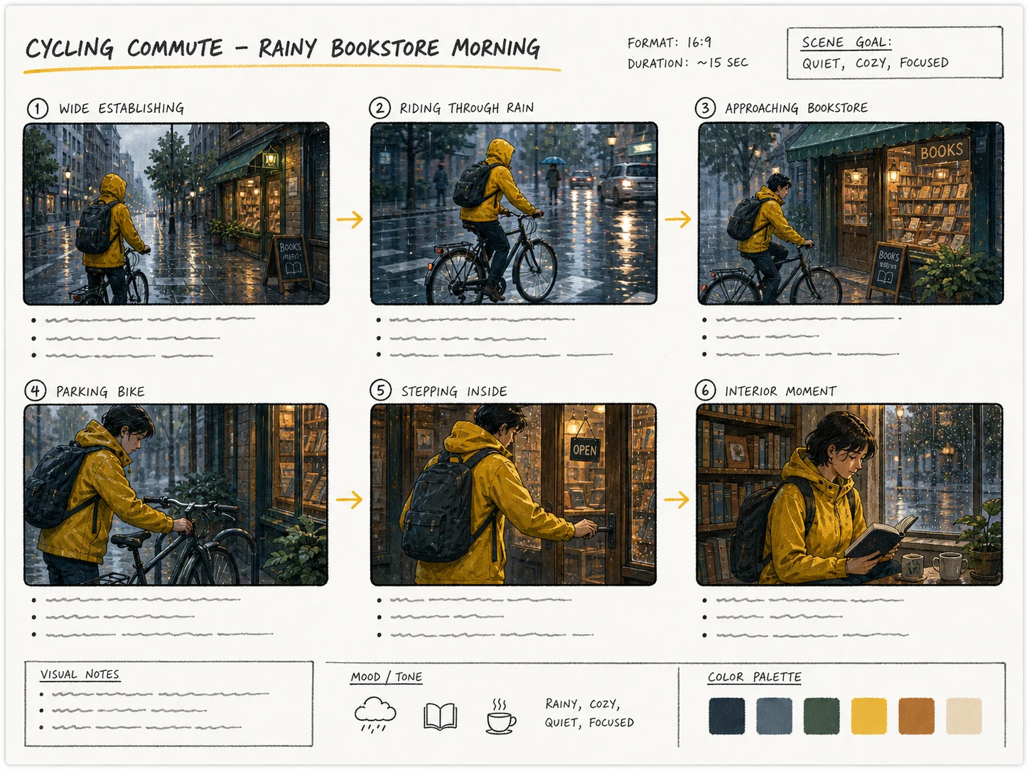 Consistent character storyboard drafted by Nano Banana 2 Lite