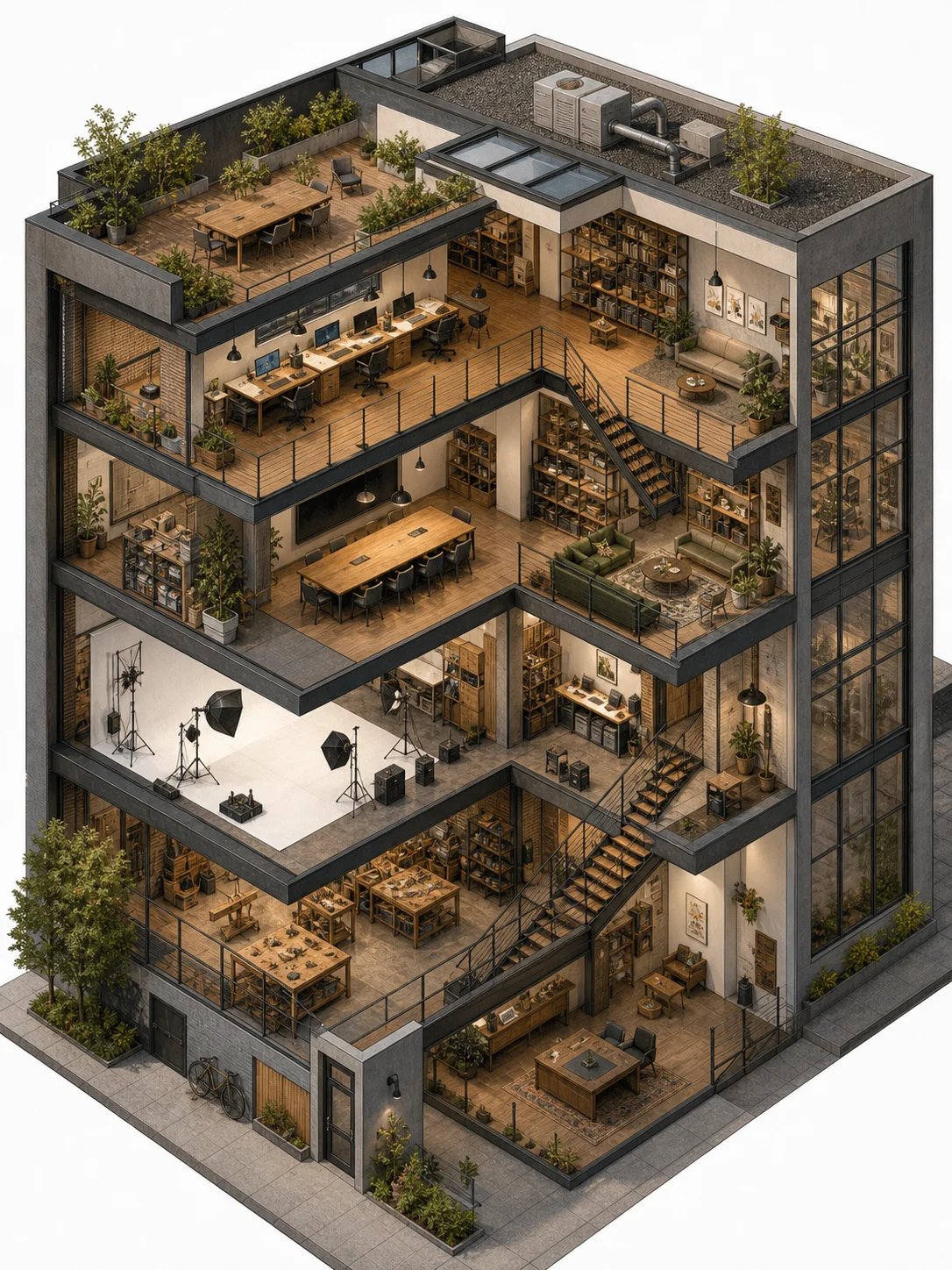 Nano Banana Pro isometric room illustration example