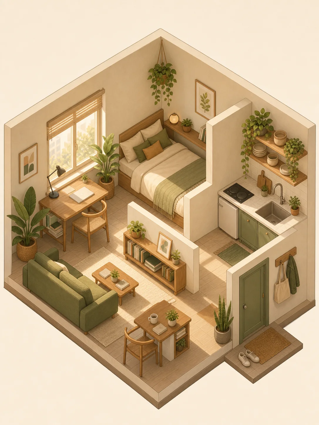 Nano Banana isometric room illustration example