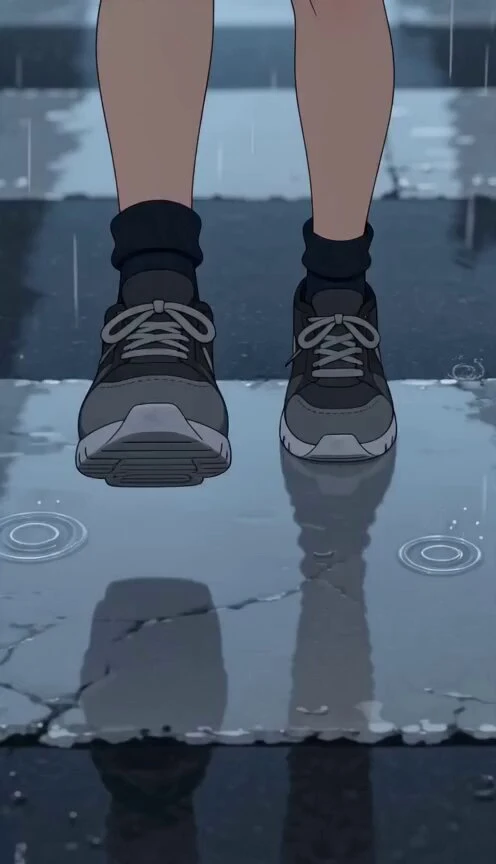 Anime Crosswalk Rain Jumping Challenge Seedance 2.0 video prompt preview