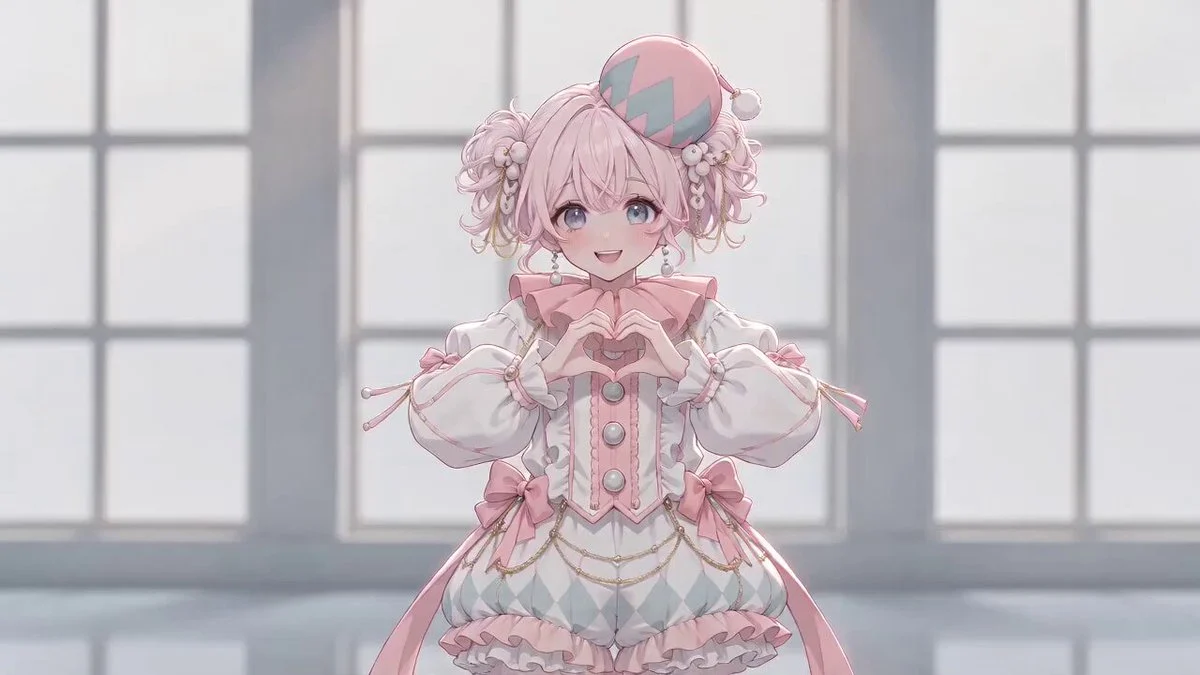 Anime dancer moves with hand-drawn crayon effects around the body