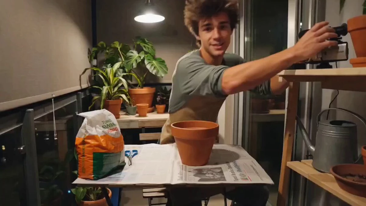 Cozy Evening Plant Repotting Vlog Storyboard Seedance 2.0 video prompt preview