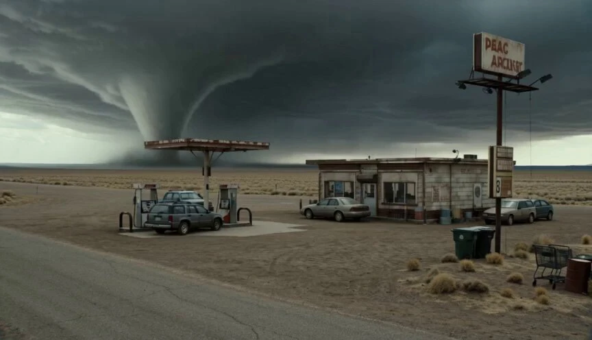 Storm Chaser Desert Tornado Action Seedance 2.0 video prompt preview