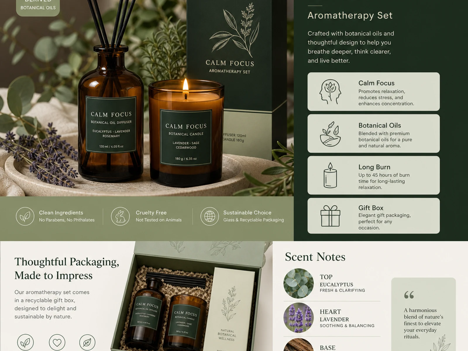 Aromatherapy product detail page generated by Video Studio AI with Seedream 5.0 Lite