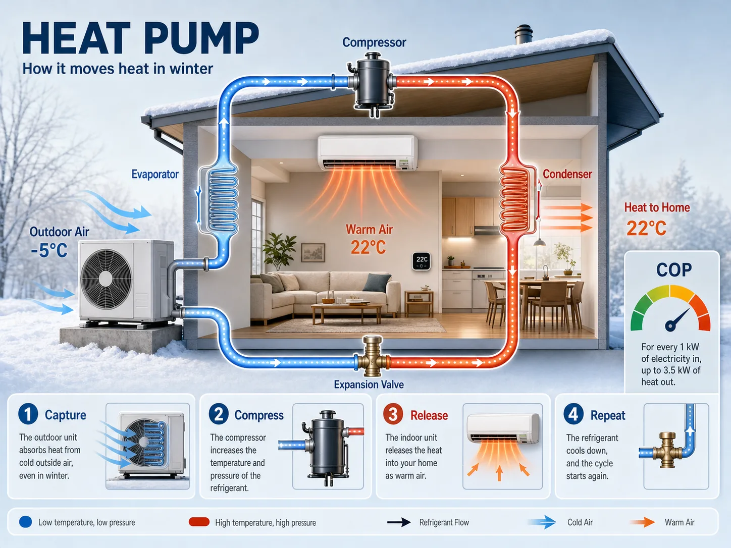 Heat pump cross-section