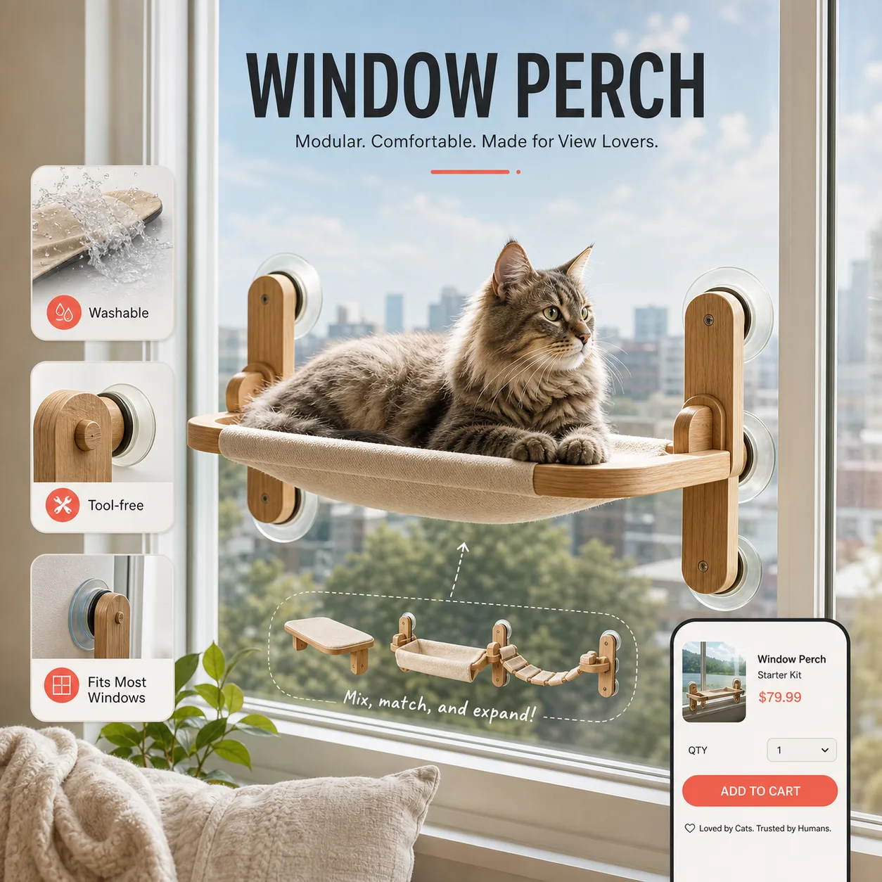 Window perch landing visual